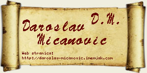 Daroslav Mićanović vizit kartica